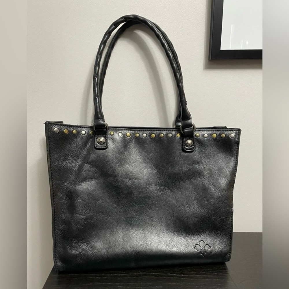 Patricia Nash Black Leather Purse with Studs
